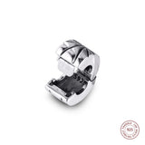 925 Silver Sunburst Clip Charm Bead for Bracelet Jewelry Making