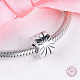 925 Silver Sunburst Clip Charm Bead for Bracelet Jewelry Making