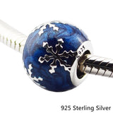 Midnight-Blue Enamel Charms 925 Silver Beads Jewelry Making