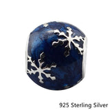 Midnight-Blue Enamel Charms 925 Silver Beads Jewelry Making