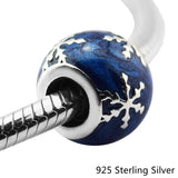 Midnight-Blue Enamel Charms 925 Silver Beads Jewelry Making