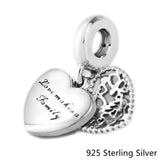 Family Love Pink Charm, Enamel 925 Silver Bead Jewelry