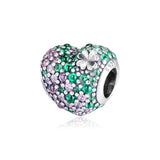 Lucky Clover Heart Charms 925 Fit Bracelets Sterling Silver Beads