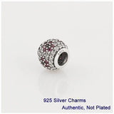 Multi-Color Crystal Ball Charm 925 Silver Beads Jewelry Making