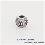 Multi-Color Crystal Ball Charm 925 Silver Beads Jewelry Making