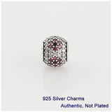 Multi-Color Crystal Ball Charm 925 Silver Beads Jewelry Making