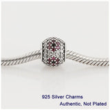 Multi-Color Crystal Ball Charm 925 Silver Beads Jewelry Making