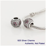 Multi-Color Crystal Ball Charm 925 Silver Beads Jewelry Making