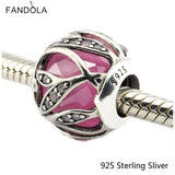 Pink Charms 925 Sterling Silver Beads Jewelry For Bracelets & Bangle