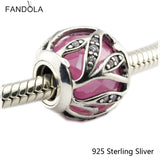 Pink Charms 925 Sterling Silver Beads Jewelry For Bracelets & Bangle