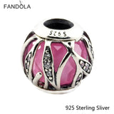 Pink Charms 925 Sterling Silver Beads Jewelry For Bracelets & Bangle