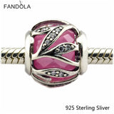 Pink Charms 925 Sterling Silver Beads Jewelry For Bracelets & Bangle
