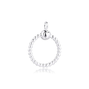 925 Sterling Silver Beaded Rose Pendant Necklace for Women