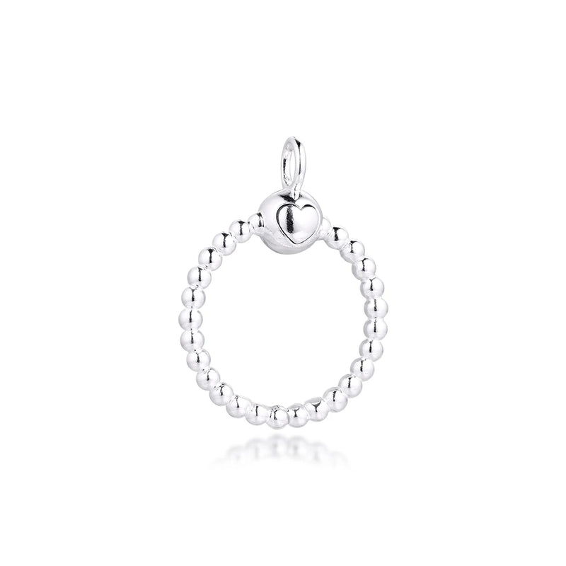 925 Sterling Silver Beaded Rose Pendant Necklace for Women