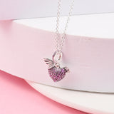 925 Silver Heart & Angel Wing Necklace Choker Pendant