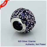 Purple & Pink Pave Lights 925 Sterling Silver Beads for Bracelets
