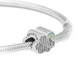Rainbow Charm 925 Sterling Silver Weather Bead DIY Fits Europe Charms Bracelets