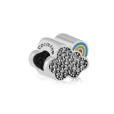 Rainbow Charm 925 Sterling Silver Weather Bead DIY Fits Europe Charms Bracelets