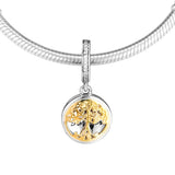 925 Silver Family Roots Dangle Charm European Bracelet Bead