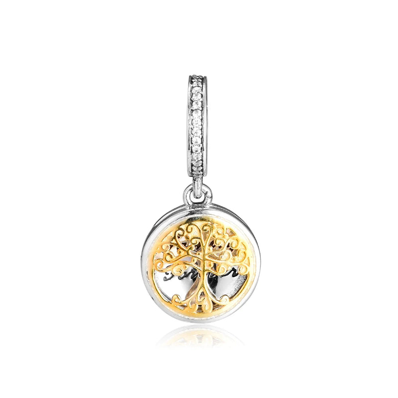925 Silver Family Roots Dangle Charm European Bracelet Bead