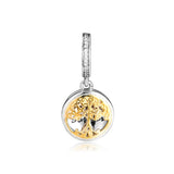 925 Silver Family Roots Dangle Charm European Bracelet Bead