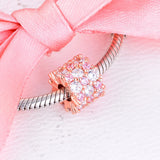 Rose Sparkling Charms 925 Fit Europe Bracelets Sterling Silver Charm Beads