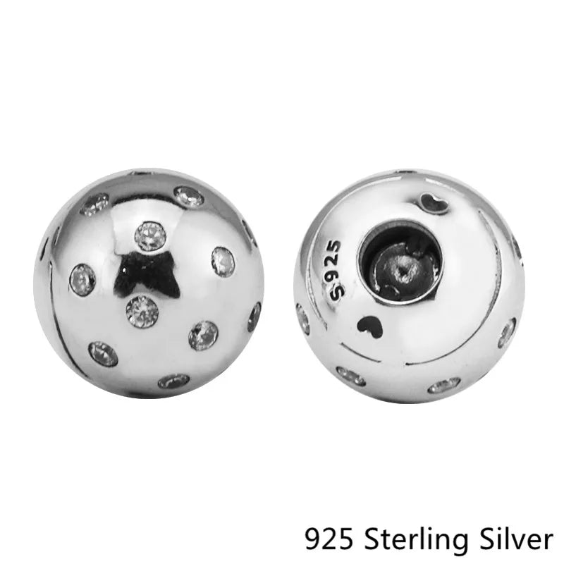 Sterling Silver Shimmering Bangle Caps Charms for Bracelets