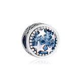 925 Sterling-Silver DIY Star Charm Aqua CZ for Bracelets