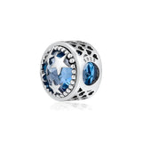 925 Sterling-Silver DIY Star Charm Aqua CZ for Bracelets