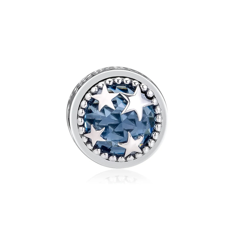 925 Sterling-Silver DIY Star Charm Aqua CZ for Bracelets