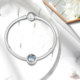 925 Sterling-Silver DIY Star Charm Aqua CZ for Bracelets