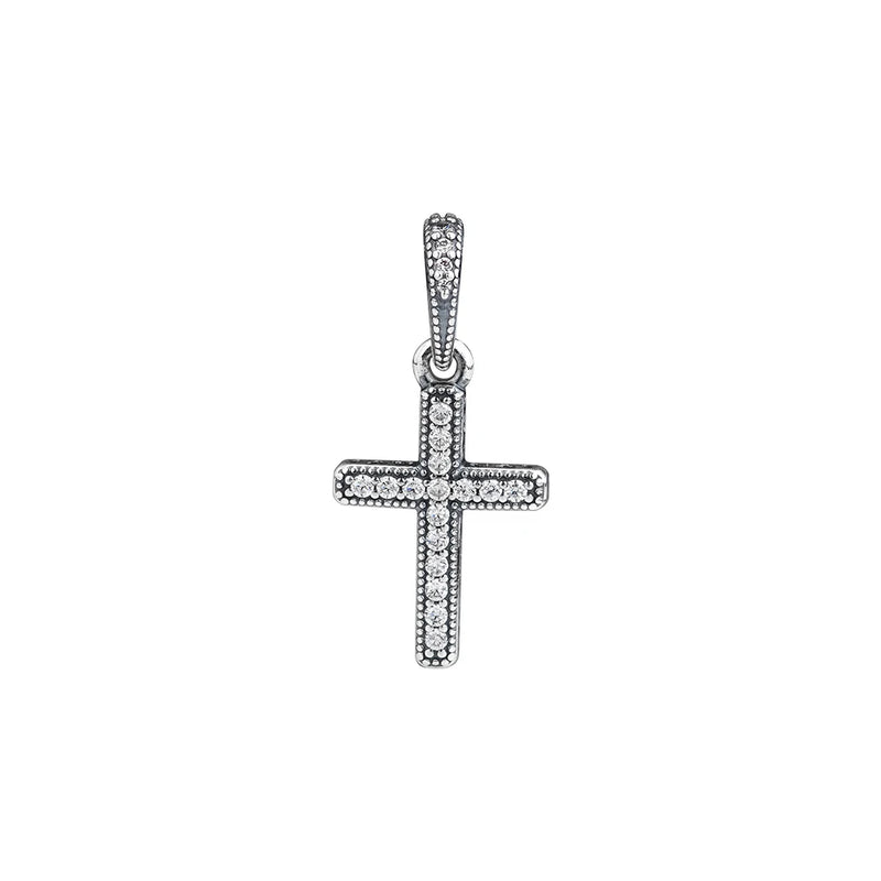 Silver 925 Cross Pendant Charm Bracelet Bangle Sterling Silver