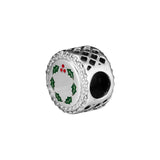 Silver 925 Feliz Navidad Dangle Charm Enamel Beads Bracelet Making