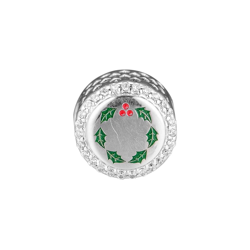 Silver 925 Feliz Navidad Dangle Charm Enamel Beads Bracelet Making
