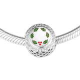Silver 925 Feliz Navidad Dangle Charm Enamel Beads Bracelet Making