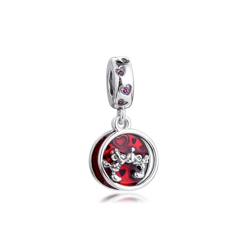 Silver 925 Love and Kisses Dangle Charm Fits Bracelets Sterling Beads