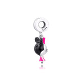 Silver 925 Minnie Dangle Charm Fits Bracelets Sterling Silver Beads