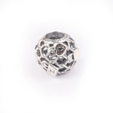 Silver 925 Openwork Chain Link Padlock Charm for Bracelets Sterling Beads