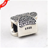 Silver 925 Paw Prints Charms Beads Bracelet DIY Sterling Jewelry