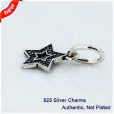 Sterling Silver 925 Stars Dangle Charms Beads for Bracelets DIY Jewelry