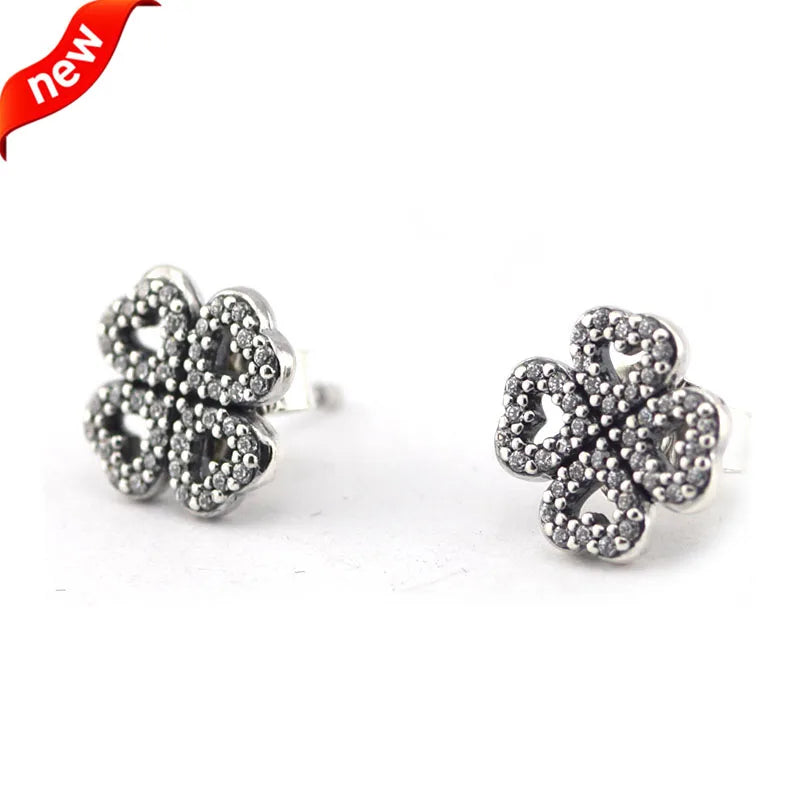 Silver 925 Stud Earrings Petals of Love For Women Sterling Silver Earrings