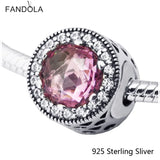 Pink Essence Beads Charms 925 Sterling Silver Jewelry For Women
