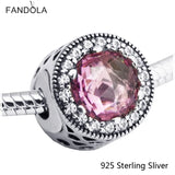 Pink Essence Beads Charms 925 Sterling Silver Jewelry For Women
