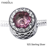 Pink Essence Beads Charms 925 Sterling Silver Jewelry For Women
