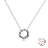Hexagon Necklace Sterling Silver Pendant