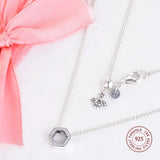 Hexagon Necklace Sterling Silver Pendant