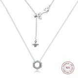 Hexagon Necklace Sterling Silver Pendant