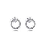 Circle Forever 925 Sterling Silver Stud Earrings for Women