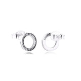 Circle Forever 925 Sterling Silver Stud Earrings for Women