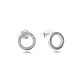 Circle Forever 925 Sterling Silver Stud Earrings for Women